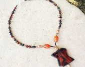 Carnelian, Amber, & Copper Necklace