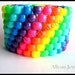 Neon Rainbow Kandi Cuff, Raver Plur Bracelet