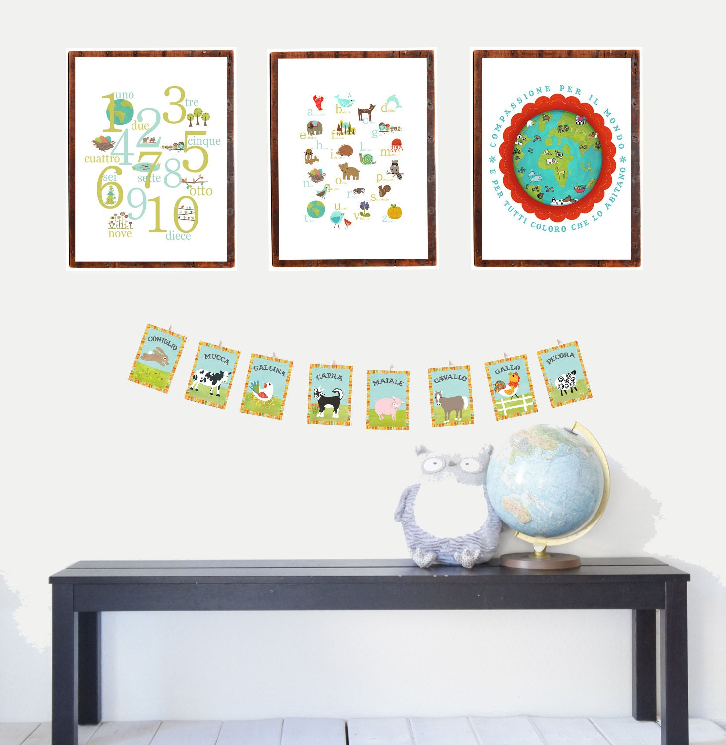 Italian Nursery Decor Collection- Gender Neutral Nature Design
