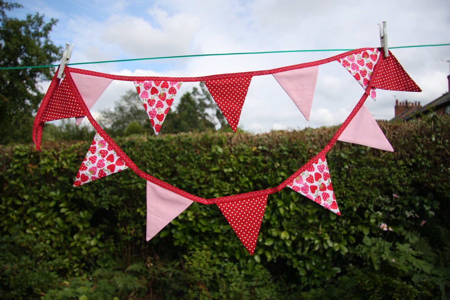 Strawberry Bunting for birthdays, girls nursery, childrens room