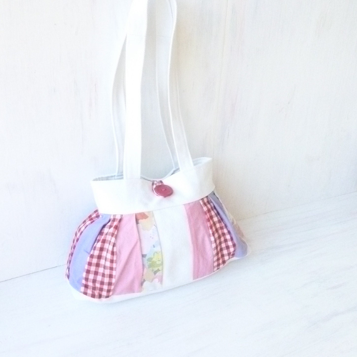 Items similar to Cute Pink Purse. Bags for Girls. Small Teen Birthday Gift. White Denim Purse