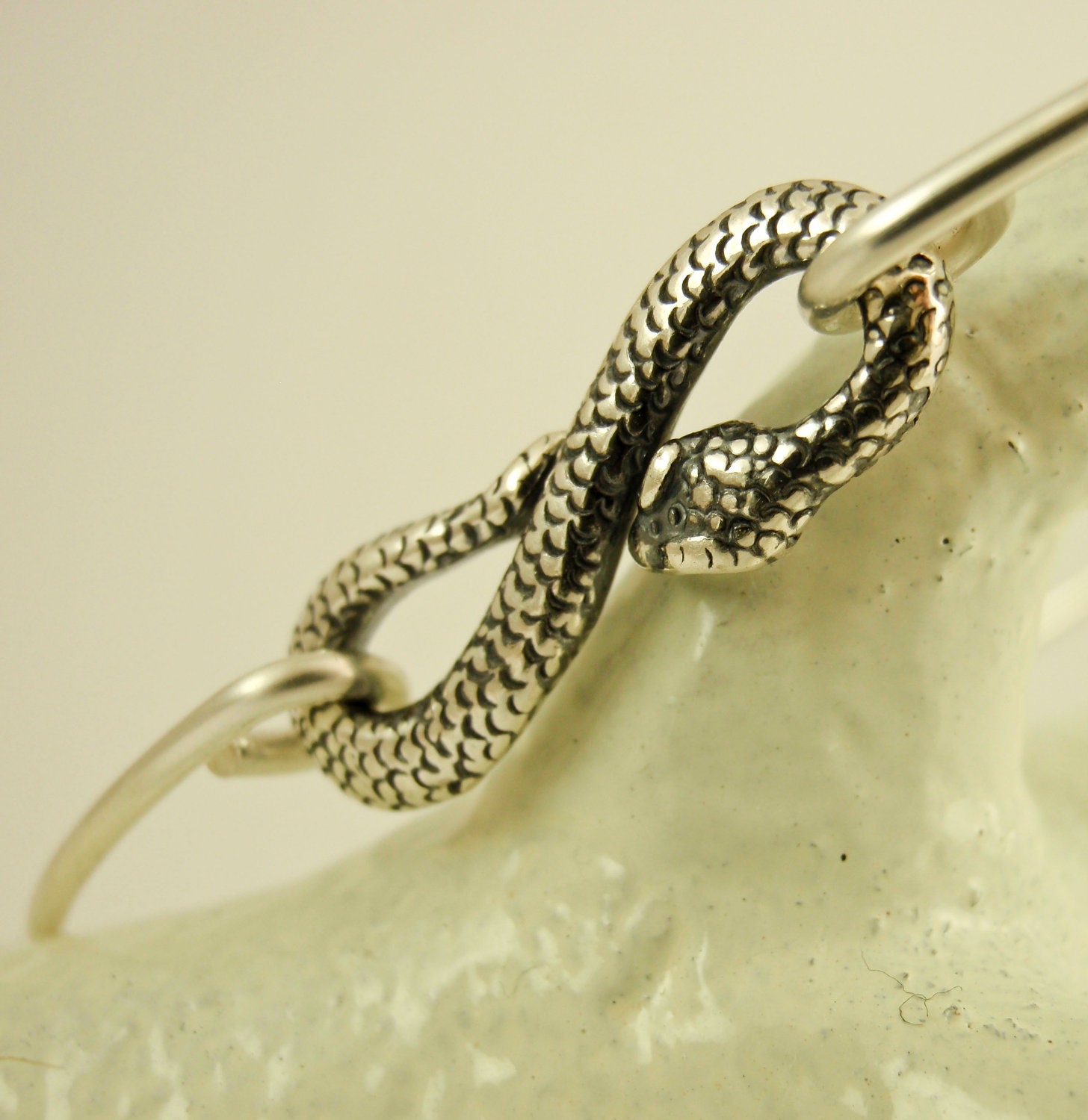 Argentium Sterling Silver Snake Bangle