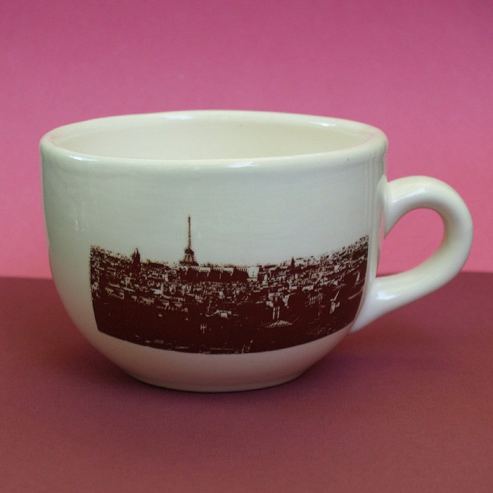 Ceramic Cappuccino Cup -Paris Skyline