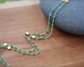 COLOR OF 2013 Emerald and Gold Filled Long Necklace- Limited Edition