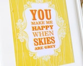 You Are My Sunshine Print, inspirational quote, favorite sayings, poster, modern wall art, happy, happiness, ready to ship, 8x10