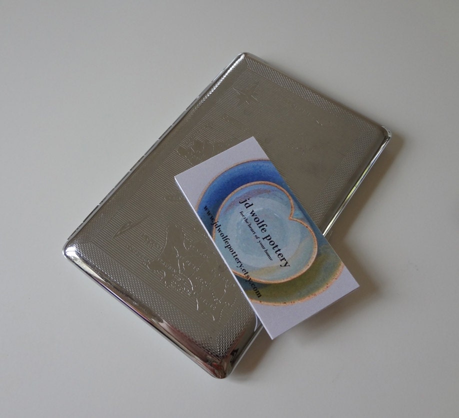 Vintage Channel Islands Map Business Card Cigarette Case - WWII - Tallent England - SweetScarlett