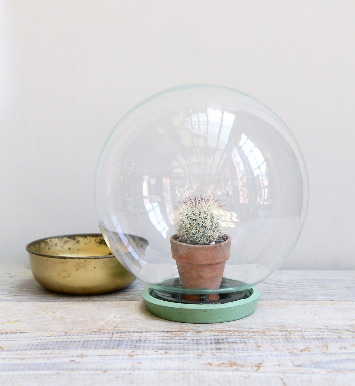 ON HOLD  Vintage Glass Terrarium Display Dome