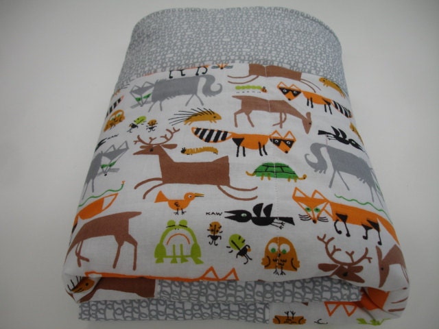 Rustic Forest Minky Baby Crib Blanket 32 x 50 MADE TO ORDER