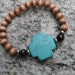 Stretch Bracelet-Wood Beads and Howlite Cross