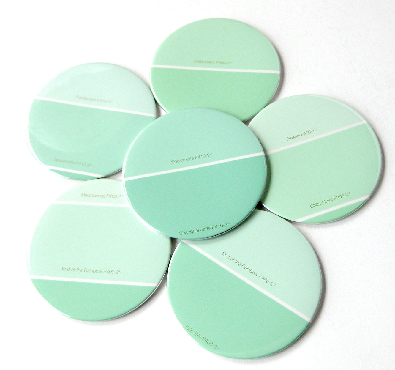 Mint Coasters // Recycled Paint Samples  // Choose Your Own Color // Mint Green Home Decor