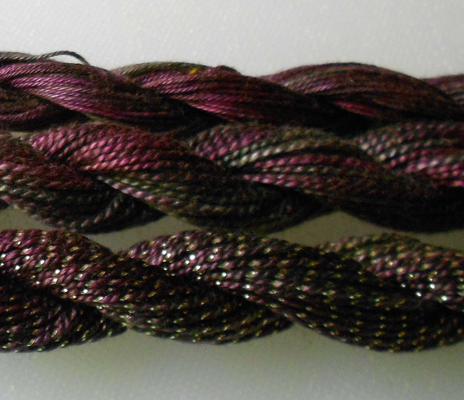 Purple, Dark Grey, Olive, Three Thread Selection, Unique, Yarn, Serendipity