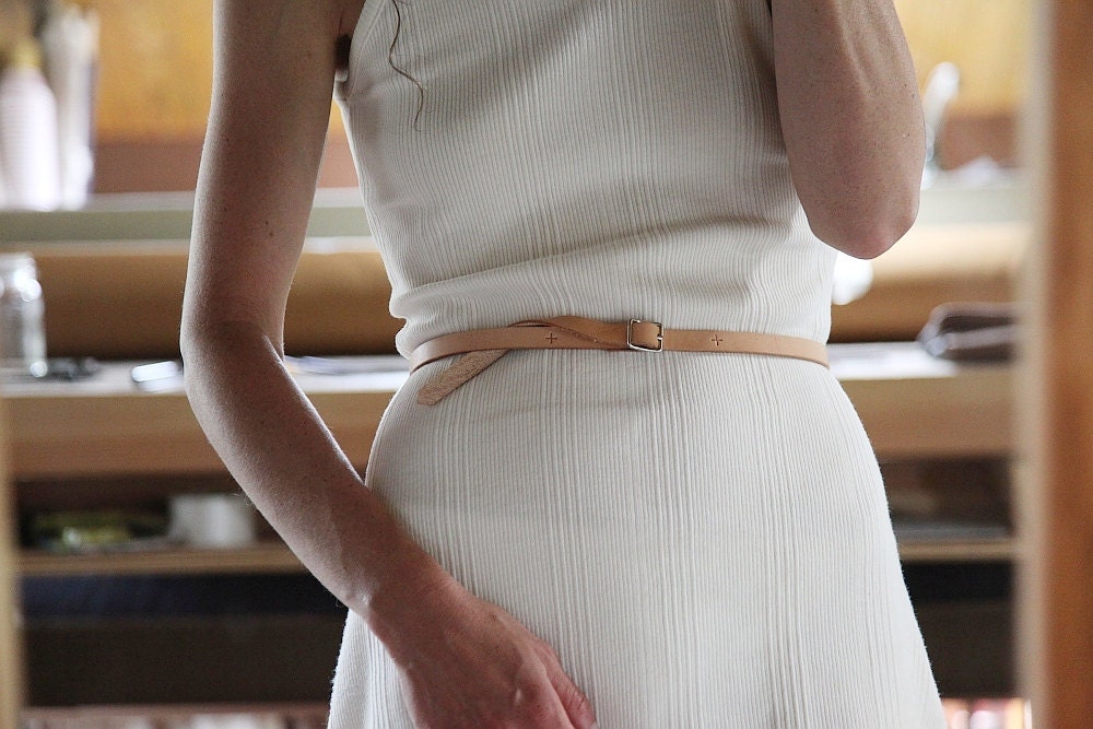 Slim Leather Accessory Belt // Vegetable Tanned