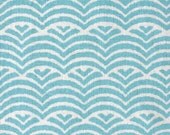 Waves in Bakelite Blue in 100% Organic quilters weight cotton.