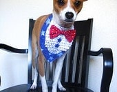 All Holidays -4th Of July - TUXEDO STYLE BANDANA  - Custom fabrics - Sizes 9.99-13.99 - made to order