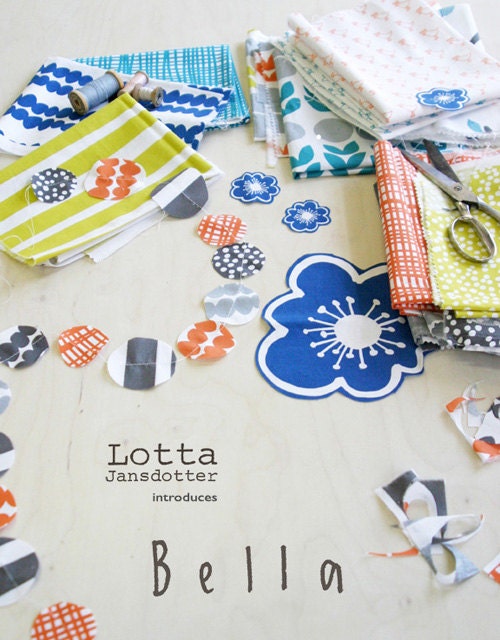 BELLA fat quarter bundle, full collection--19 pieces---4-3/4 yards total--Lotta Jansdotter for Windham Fabrics