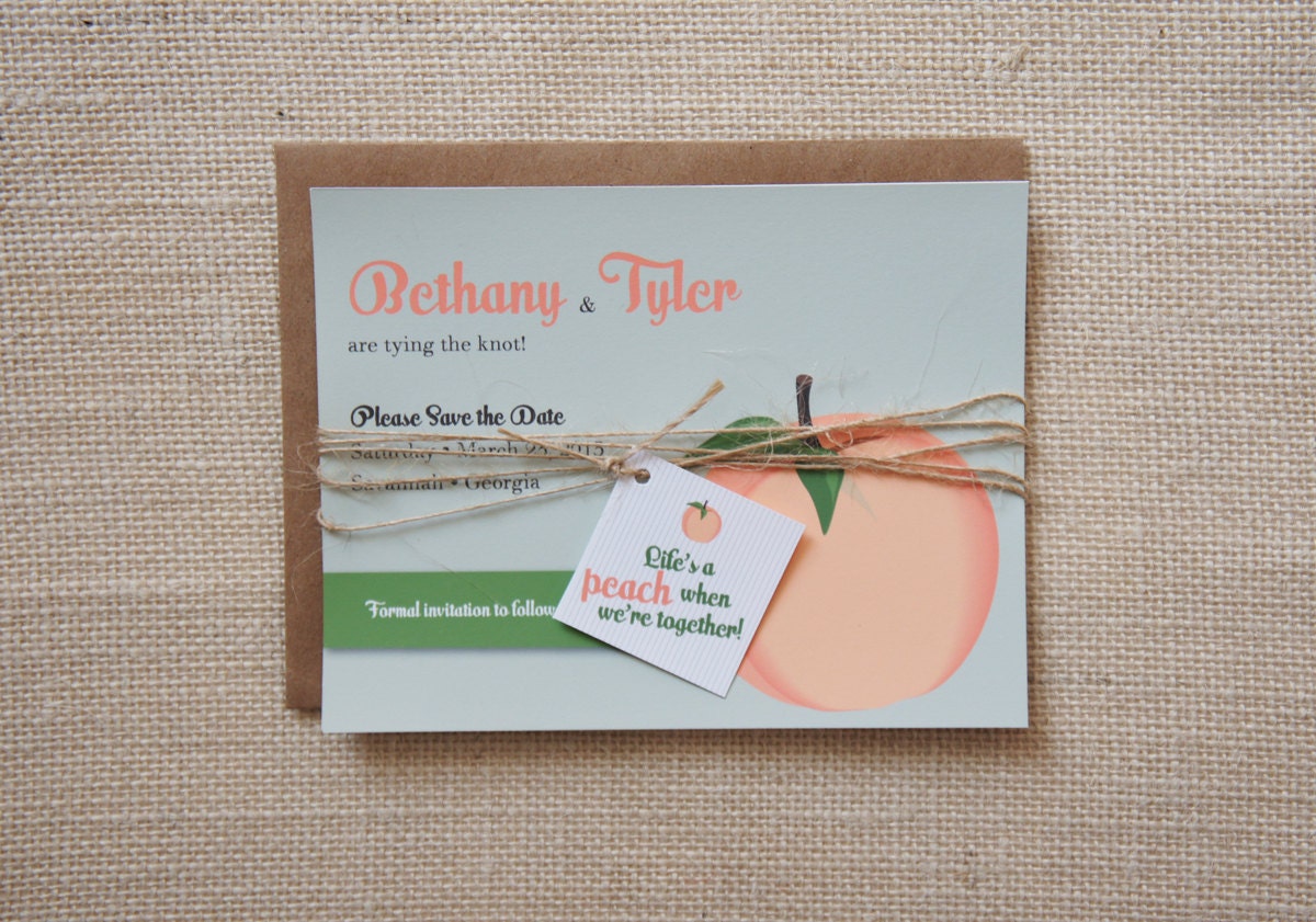Peachy Keen Save the Date Cards