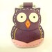 Leather Keychain - Fiona the Owl leather charm ( Purple )