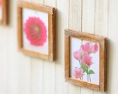 Dollhouse Wall Art - Pink Flowers in 1/12 Dollhouse Miniature Scale