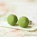 Macaron Earrings - Food Earrings - Green Tea Matcha Macaron Earrings