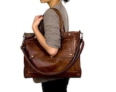 Archive Tote Bag in Chestnut Brown Leather - Made to Order