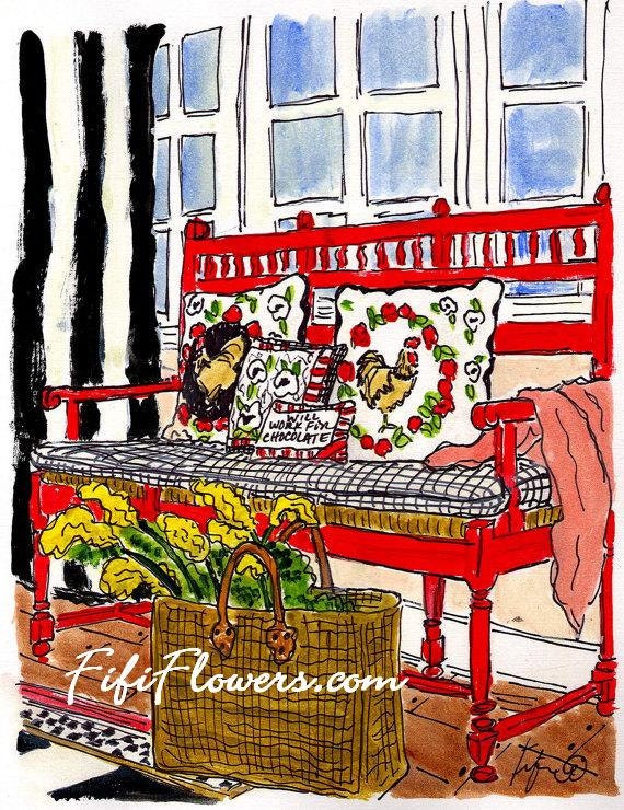 Red Bench Entry... Will Work for Chocolat