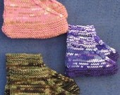 Knitting Patterns -- Boot Slippers All Sizes, Three Patterns