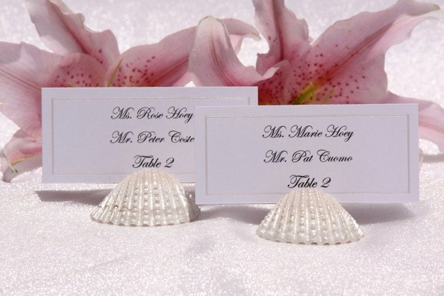 Pearlized  Arc shell place card holders- set of 100