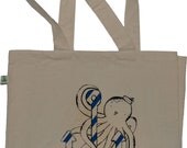 Nautical Nuisance Hand Screenprinted Organic Cotton Large Canvas Tote Bag