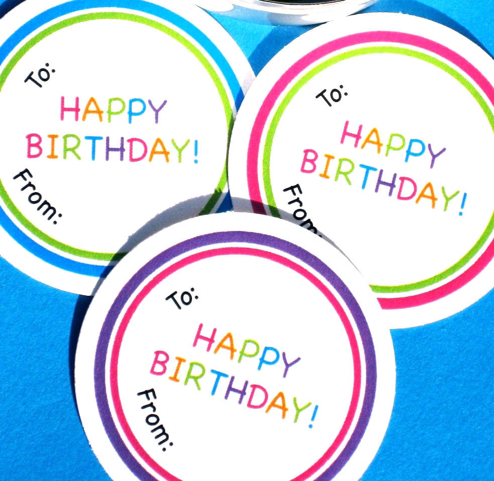 PRINTABLE Happy Birthday Gift Tags Labels