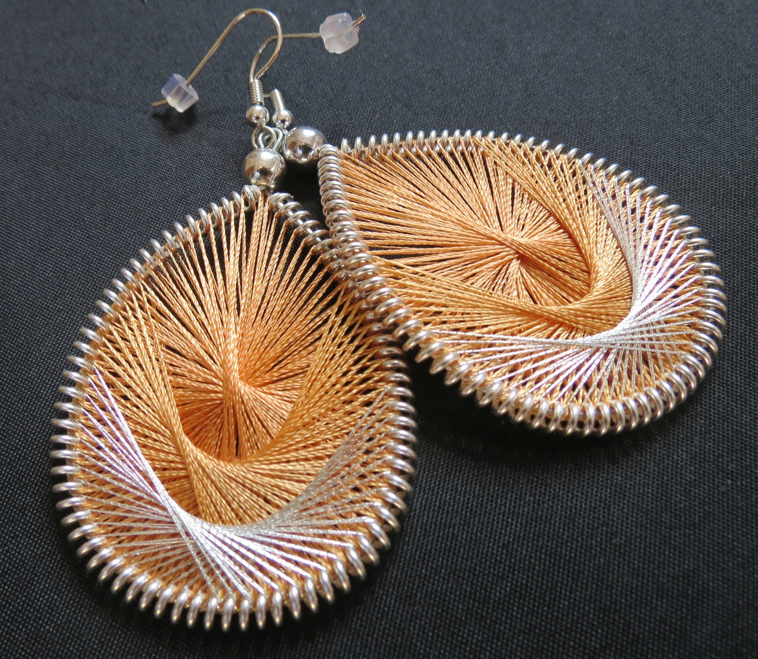 CARAMEL- woven earrings by Funky Lobez