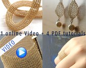 How to crochet with metal wires 1 online video  plus 4 pdf tutorials,  YoolaCuff, YoolaTube necklace, YoolaDrop earrings and YoolaLace ring