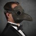 Plague Doctor's mask in black leather Classic