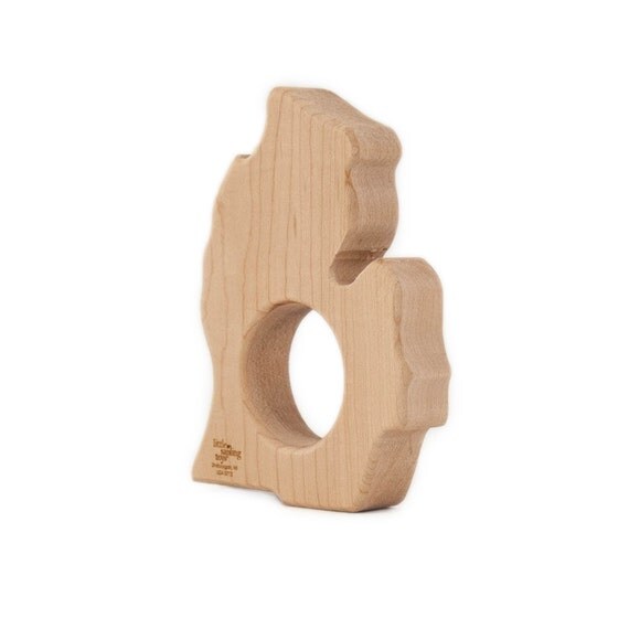 Michigan State baby toy wooden teether wooden toy