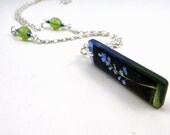 Floral necklace, flora series , violet and sage, resin  necklace,gifts under 30