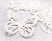 15 Monarch Paper Butterflies - White Rounded Wing