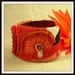 Tangerine Spice Bead Embroidered Cuff Bracelet
