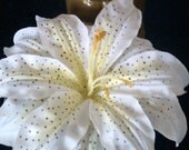White lily barrette, tropical flower barrette, lily barrette, tiki wedding, wedding, lily, lily clip, hair clip, ready to ship, wedding lil