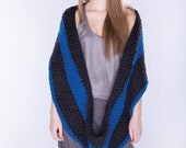 SALE - Spratters & Jayne Striped Infinity Circle Scarf, crochet, wrap, knit, for women or men- Ready to Ship