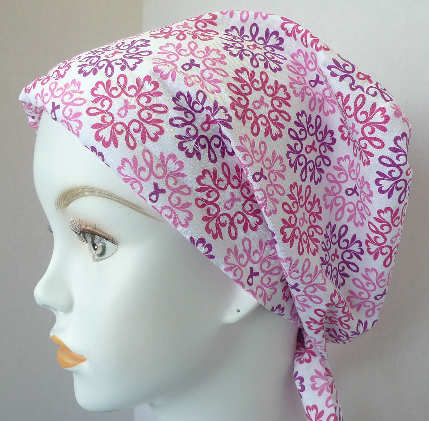 Womens Pink Ribbon Cancer Awareness Hair Loss Cancer Hat Chemo Scarf Cap Head Wrap Alopecia Turban Headcovering Bad Hair Day