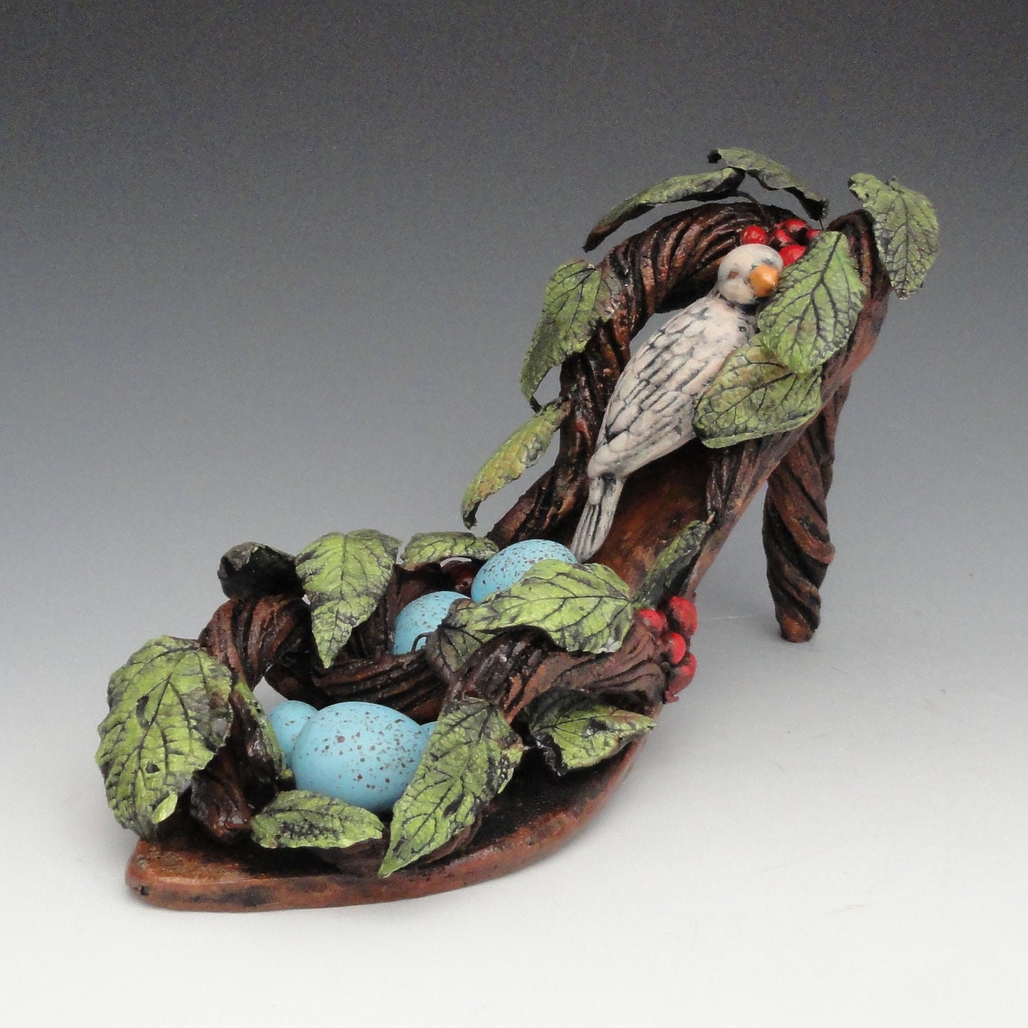 Ceramic Sculpture Birds Nest Shoe Sculpture (Made to Order)