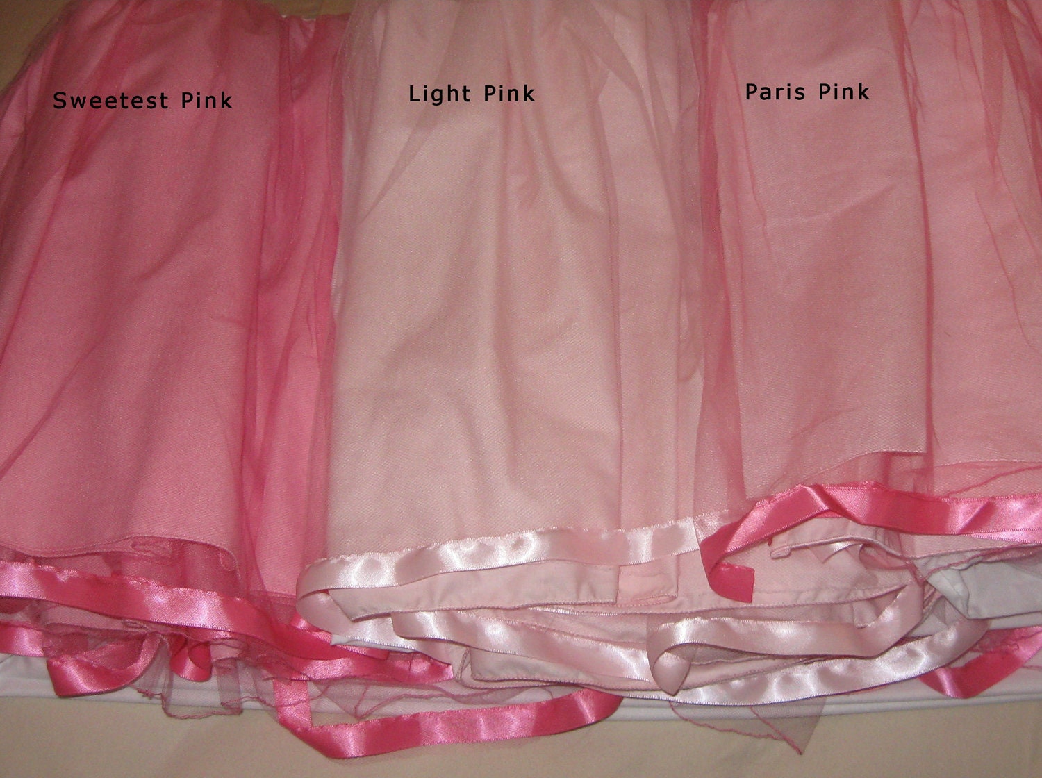 16 Inch Drop CRIB Size Tulle Bedskirt - LIGHT Pink