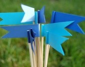 50 Personalized Drink Flags - Wedding - Party - Vintage - Romantic - Custom - CHOICE OF COLOR