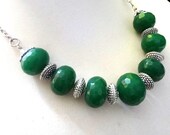 Emerald Necklace, Green Necklace, Green Agate, Natural Stone, Chunky Necklace