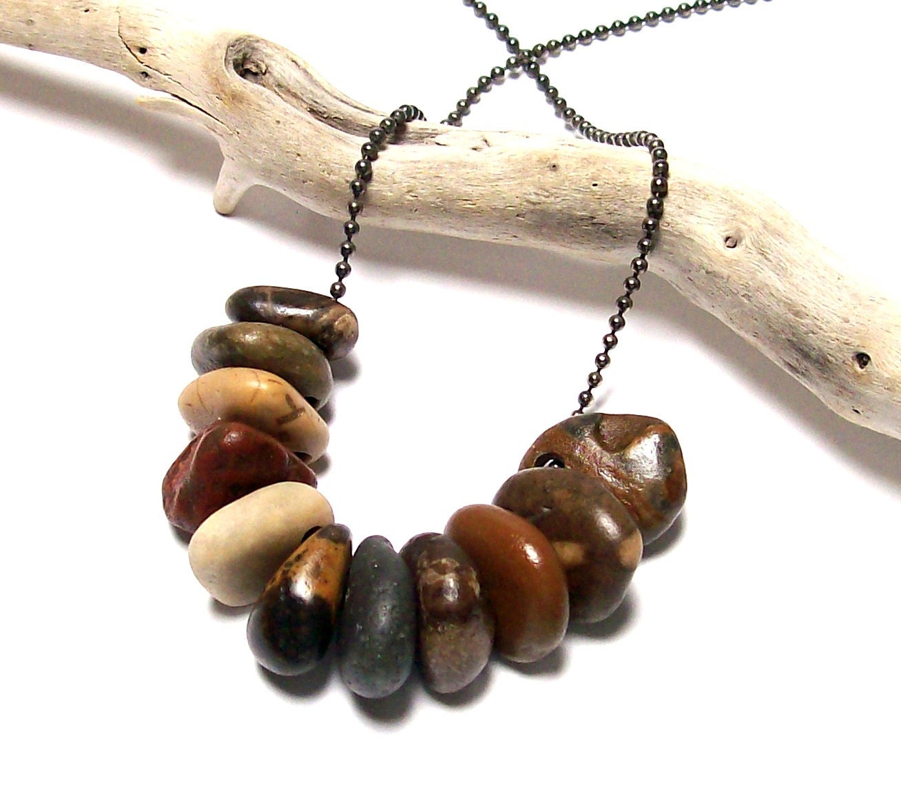 Red Jasper - Beach Stones - Pebble, Fossils, Sea Slag Glass - Natural Beads Supplies - "Stone Soup" by StoneMe
