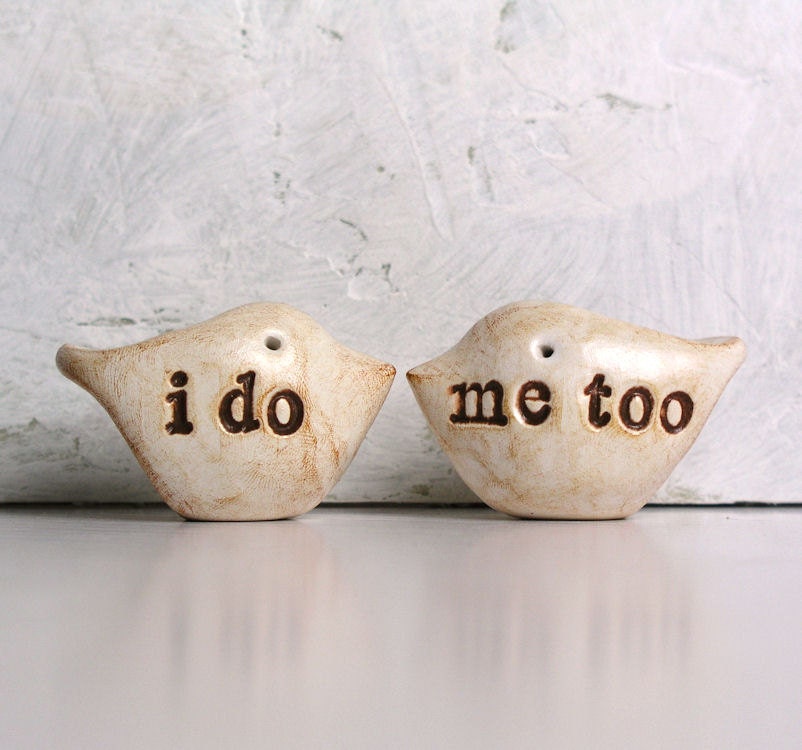 Wedding cake topper...Love birds... i do, me too
