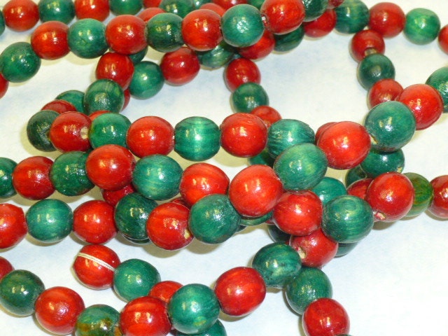 wood bead garland red and green bead garland by wood bead garland red and green bead garland by