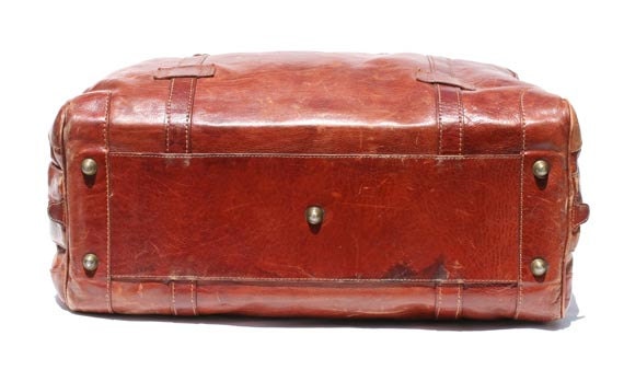 Vintage Italian Brown Leather Travel Bag
