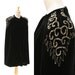 Vintage Black Velvet & Sequence Cape