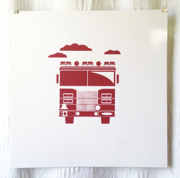 Fire Truck Screen Print