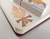 camp fire, a two-piece set - hand carved stamps